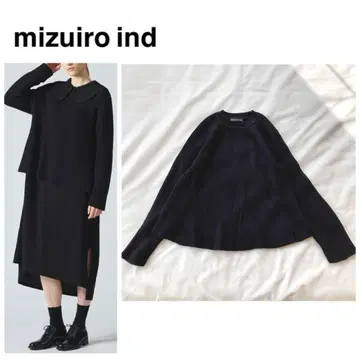 새상품급*mizuiro ind 미즈이로 인드 플레어 숏 풀오버 니트