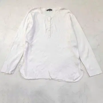 23구 헨리넥 리브 니트 48 캐시미어 혼방 빅 사이즈 화이트 워셔블