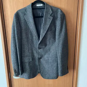 컨디션 최상 에토네 테일러드 자켓 헤링본 MOON 원단 그레이 46