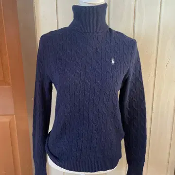 폴로 랄프 로렌 네이비 터틀넥 스웨터