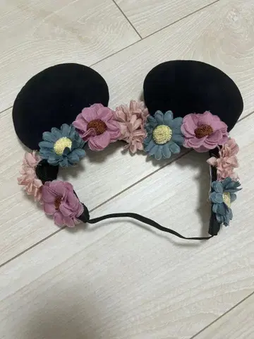 미니 꽃 장식 블랙 머리띠