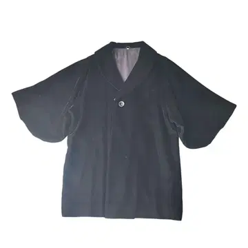 블랙 벨벳 도중기 일본 의류 코트 조각 끈 버튼 고급 포멀