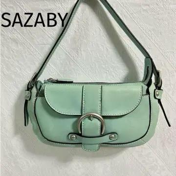 SAZABY 사자비 원 숄더백 가죽 2WAY 민트 그린