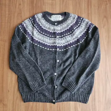 두패밀리 페어아일 패턴 가디건