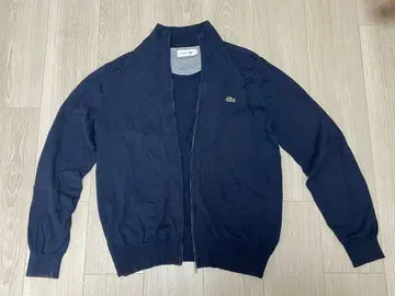 Lacoste 네이비 니트 집업 가디건