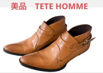 새상품급 테토옴 가죽 드레스 슈즈 가죽 신발 비즈니스 부츠 버클 브라운