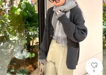 어반 리서치 New basic 코튼 캐시미어 와이드 리브 가디건