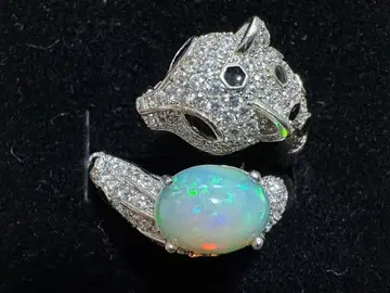 대형 오팔 실버 925 반지