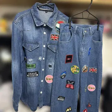 데님 자켓 셋업 상하의