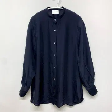 유나이티드 애로우즈 오간자 밴드 카라 셔츠 블랙