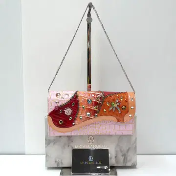 MICHELANGELO 체인백 장지갑 가죽 큐빅