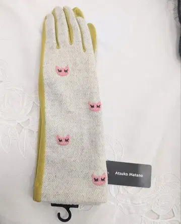 마타노 아츠코 고양이 자수 장갑 그레이