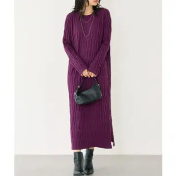 [새상품급] LAVEANGE 불규칙 리브 니트 원피스 3L