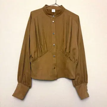 [ ELIN ] 에린 브라운 긴팔 셔츠 스웨이드풍