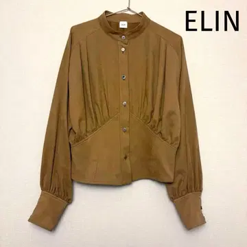 [ ELIN ] 에린 브라운 긴팔 셔츠 스웨이드풍