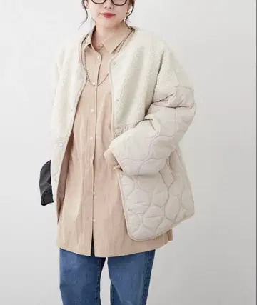 리마인드 미 앤드 포에버 보아 절개 퀼트 자켓 RMAF FRE