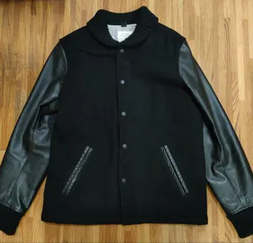 BEAMS 빔즈 바시티 자켓 가죽 멜톤 퀼팅 자켓