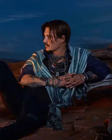 조니 뎁 착용 인디고 염색 스톨 대형 네이티브 9개 분량