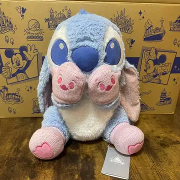 스티치 봉제 인형 핑크 x 블루 Winter Shiny Color