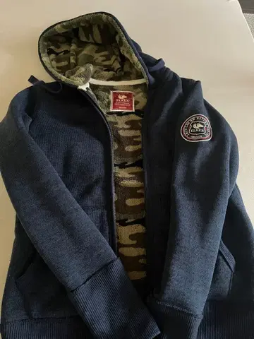 후드 자켓 카모플라쥬 안감 플리스 남성용 M 사이즈 네이비