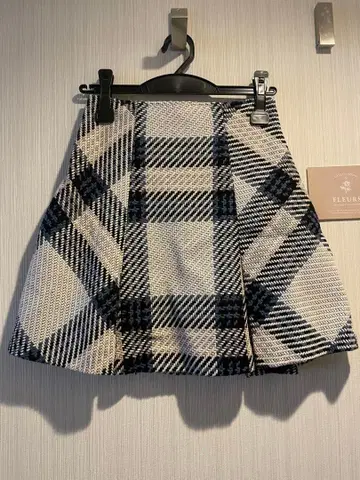 SNIDEL 스나이델 로빙 체크 미니 스커트 아이보리