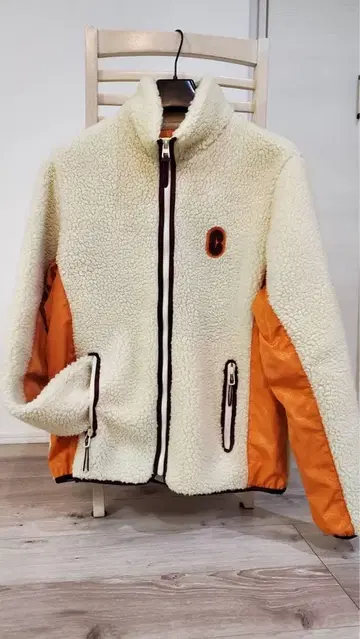 보아 플리스 자켓 크림 오렌지