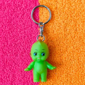 그린 큐피 키링 목이 움직여요 레트로