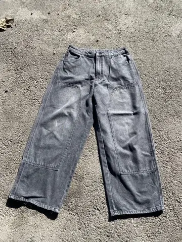 00s archive 더블니 와이드 블랙 데님