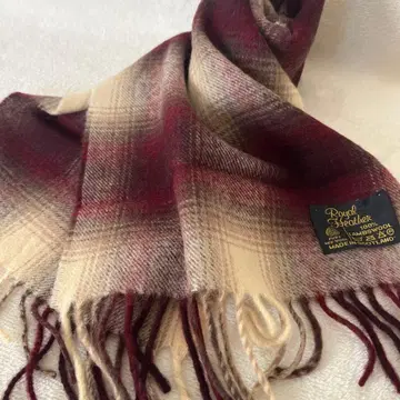 머플러 체크 로얄 헤더 존스턴 울