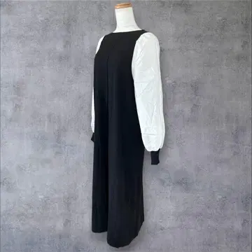 새상품급 쉽스 직물 콤비 니트 원피스