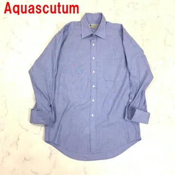A7258 아쿠아 스큐텀 긴팔 셔츠 면 코튼 파랑 40-78