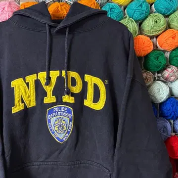 미국 빈티지 의류 뉴욕시경 풀오버 후드티 자수