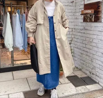 퓨어세신 작은 키/큰 키 대응 데님 점프 스커트 인디고 블루