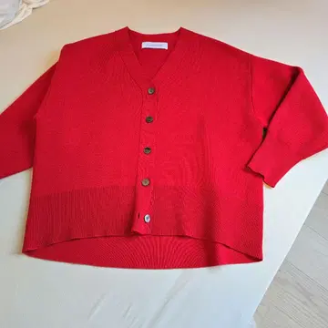 SUGAR ROSE 빨간색 가디건 V넥