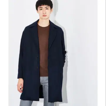 STUDIOUS 오프숄더 체스터 코트 네이비 size 3