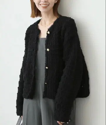 SLOBE IENA 트위드 니트 자켓