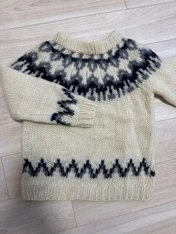 Freak's Store 노르딕 무늬 스웨터 긴팔 아이보리/블랙