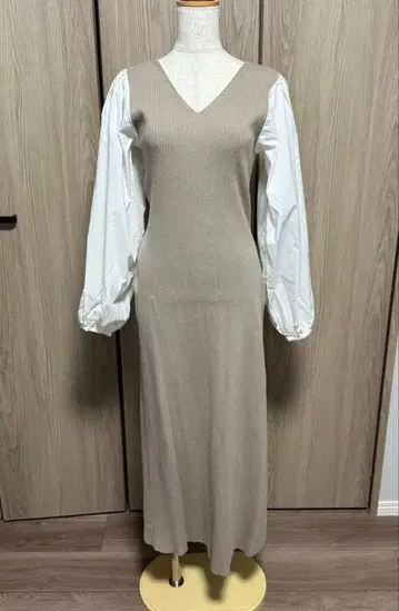 MOUSSY 리브 V넥 롱 원피스