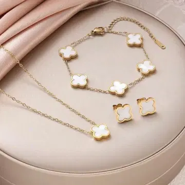 네잎 클로버 3세트 화이트 컬러