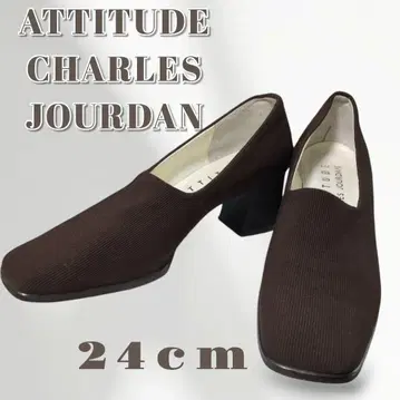 새상품급 니트 펌프스 브라운 펌프스 24cm