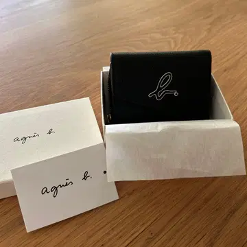 아네스베 3단 폴더형 지갑 블랙 가죽 미니 지갑