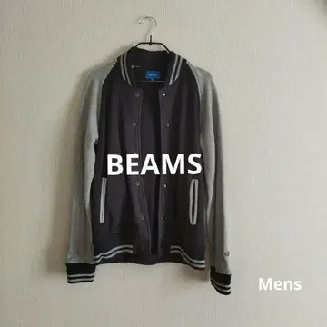 BEAMS 맨투맨 바시티 자켓 블루종 M