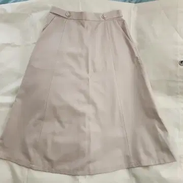 언타이틀 핑크 베이지 플레어 스커트 사이드 포켓