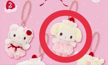 산리오 마이멜로디 딸기 휘핑 케이크 숏 케이크 마스코트 백참