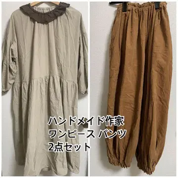 핸드메이드 작가 원피스 서랍 팬츠 2세트
