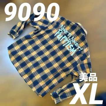 새상품급 9090 체크 셔츠 긴팔 남성용 XL 사이즈 빅 프린트 멋짐