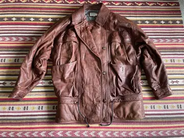 레노마 브라운 가죽 자켓 4 포켓 M 사이즈 빈티지