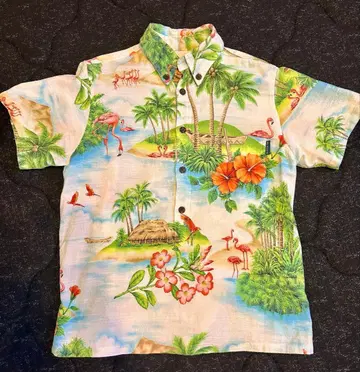 파이카지 플라멩고 패턴 알로하 셔츠 카리유시