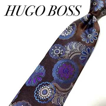 3852 컨디션 최상 휴고보스 넥타이 패널 무늬 꽃무늬