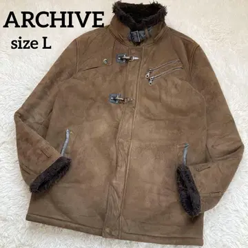 00s y2k ARCHIVE 무스탕 자켓 그런지 금장 장식 벨트 브라운